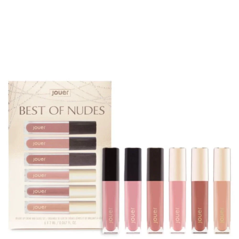 NIB ✅ Jouer Cosmetics BEST OF NUDES Deluxe 6 Piece Lip Creme and Gloss Set ✨NIB